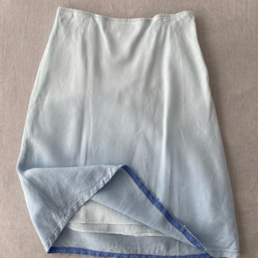 GAP Lined Linen Light Blue Hombre Skirt - Picture 2 of 4